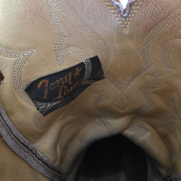 Vintage Tony Lama Iguana Lizard Boots Western Cowboy Mens 7 D Brown Distressed - Picture 7 of 11